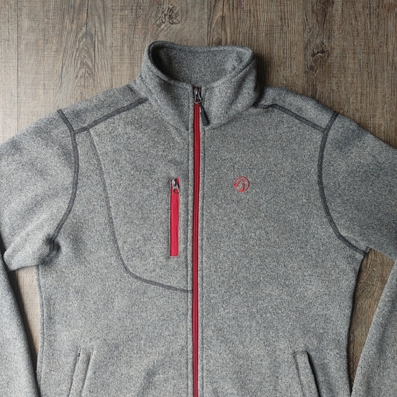 Grouse Mountain Men's Fleece Jacket Size Medium Full Zip Eco Gray Made in Canada - Picture 15 of 16